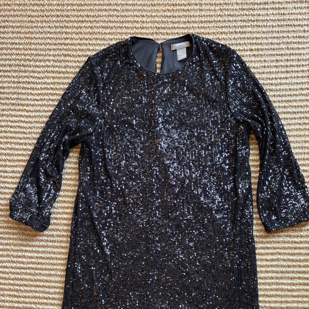 H&M, Dress, Black Sparkle, Mid, size S